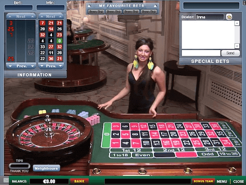 live dealer roulette video